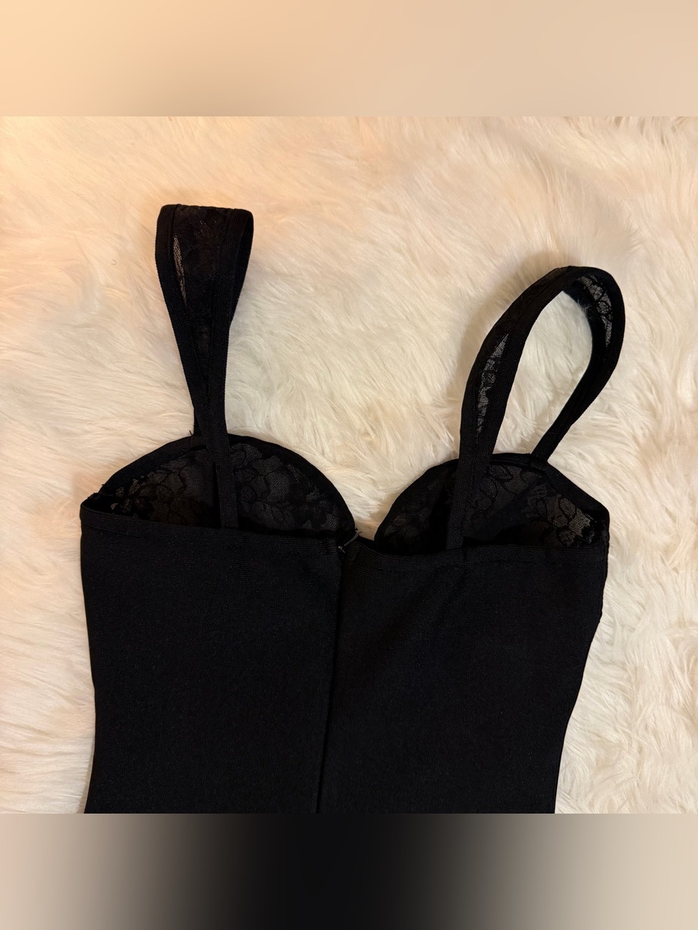 Fashion Nova Black Bandage Mini Dress NWT XS & S Sweetheart Cutout Lace - Picture 14 of 16